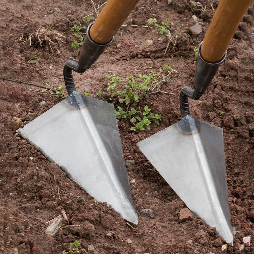 Farm Tools Hoes Triangle Small Tip Hoe Plowing Hoe Agricultural Land Turning Loose Soil Hoe for Household Vegetable Planting 5