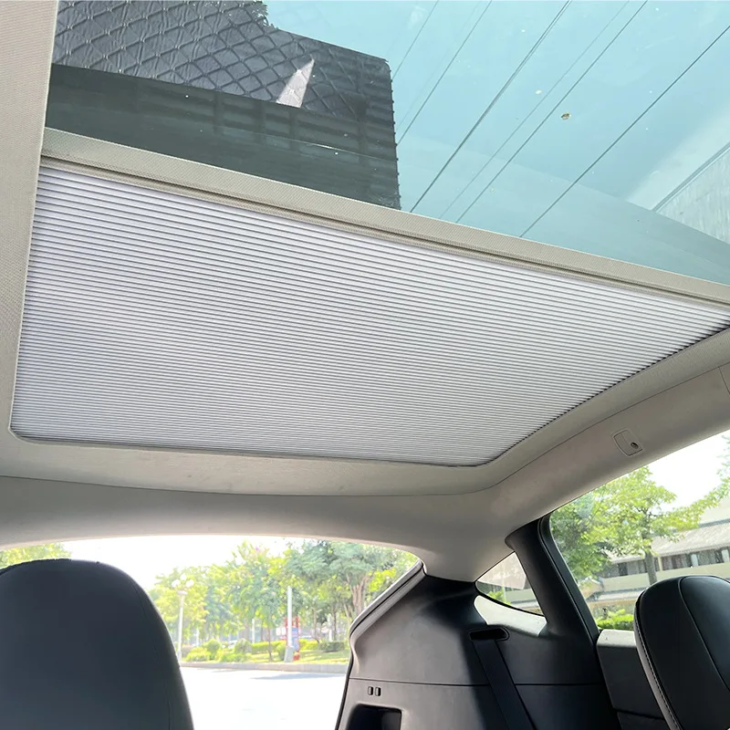 Roof Sunshade For Tesla Model Y 2019-2021 2022 2023 Car Electrostatic  Adsorption Sunroof Sunshade Skylight Blind Shading Sticker - AliExpress