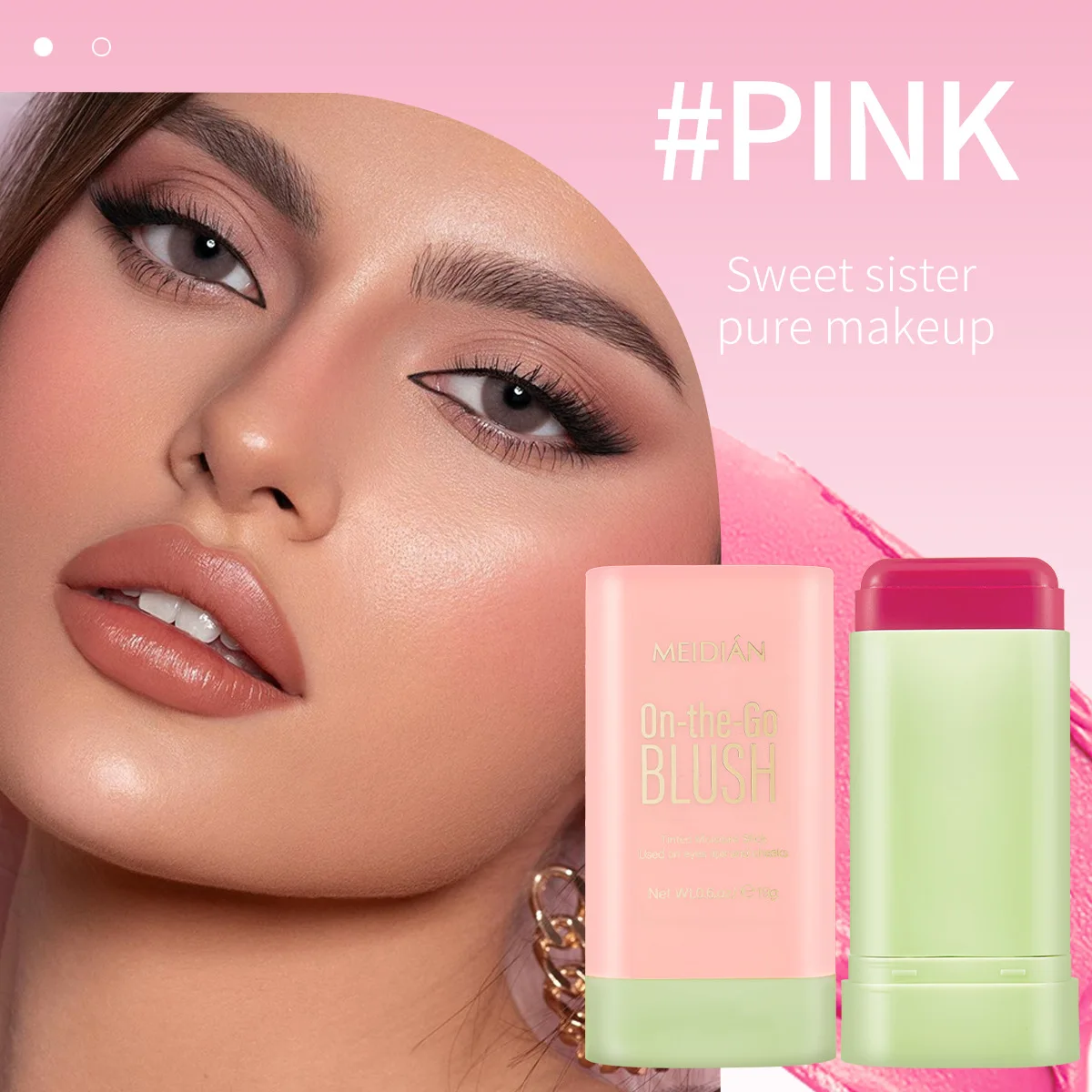Blush Stick Easy Color Rouge Blusher Cream Moisturize Waterproof Long Lasting High Color Rendering Brightening Skin Tone Makeup