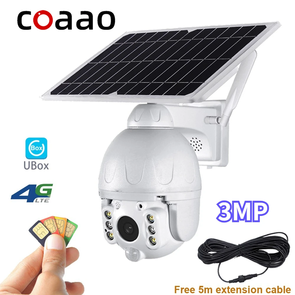 Outdoor 3MP Camera 4G LTE GSM with 8W Solar Panel Battery Security Protection Metal Wireless Cloud Video Surveillance IP CCTV 4g sim card solar camera 4mp wifi outdoor wireless video surveillance security protection with solar panel include 8pcs battery