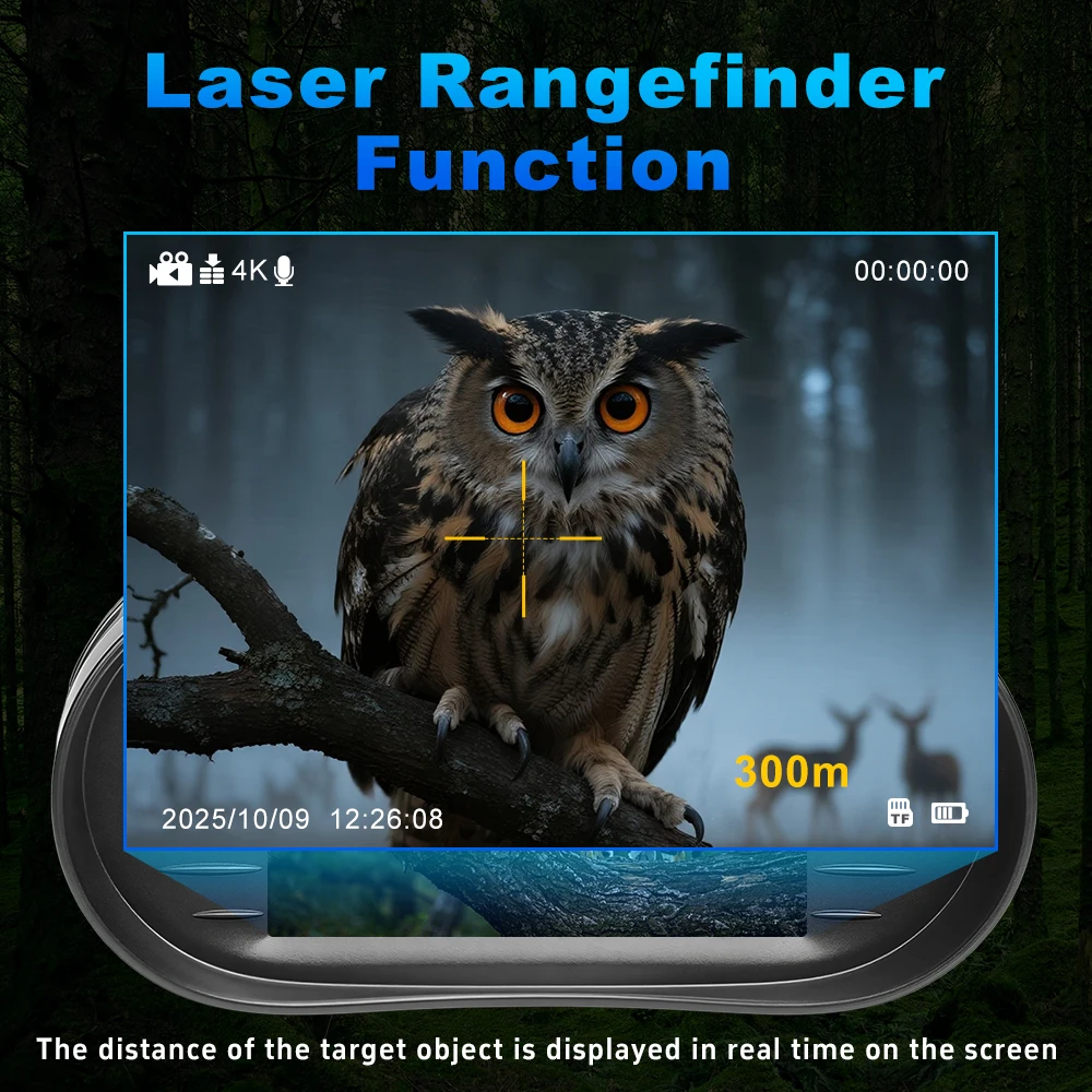 Rangefinder Built-in 3.2 Inch Big Screen 4K Digital Night Vision Binoculars Infr