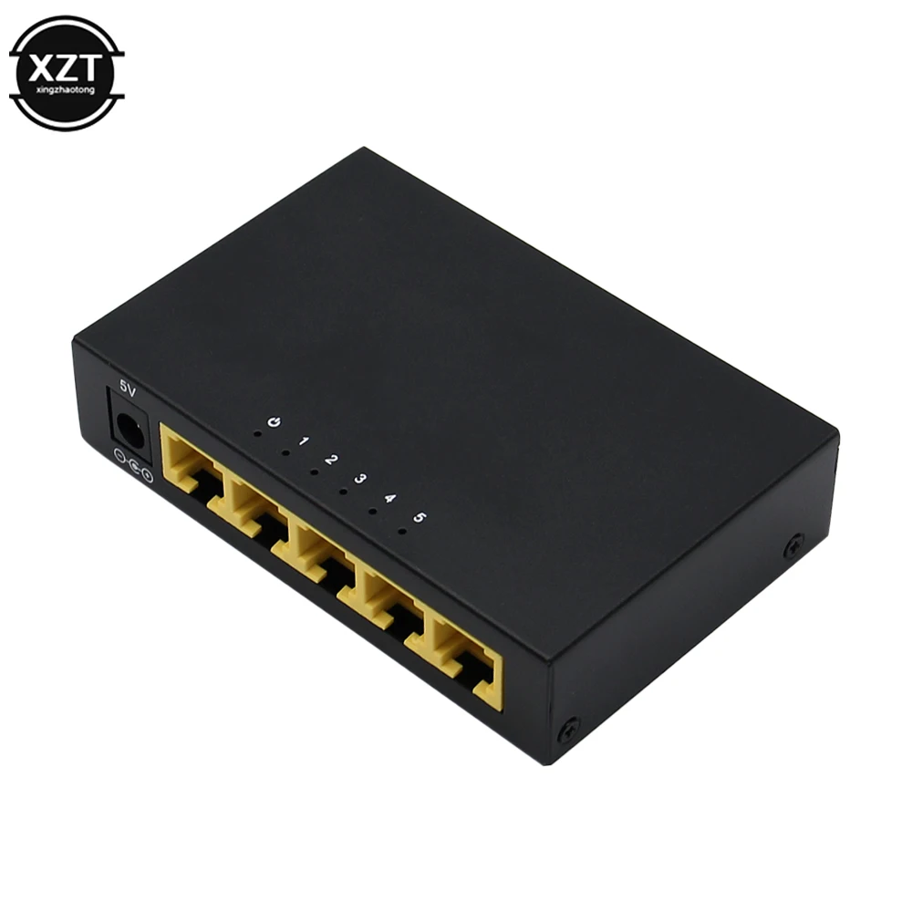 Mini Portas 100mbps Interruptor de Rede Rápido Rj45 Ethernet Switcher Lan Switching Hub Adaptador ue Eua Plug - Imagem 5