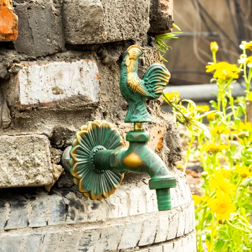 Rubinetto giardino 1/2 decorativo scoiattolo con raccordo tubo