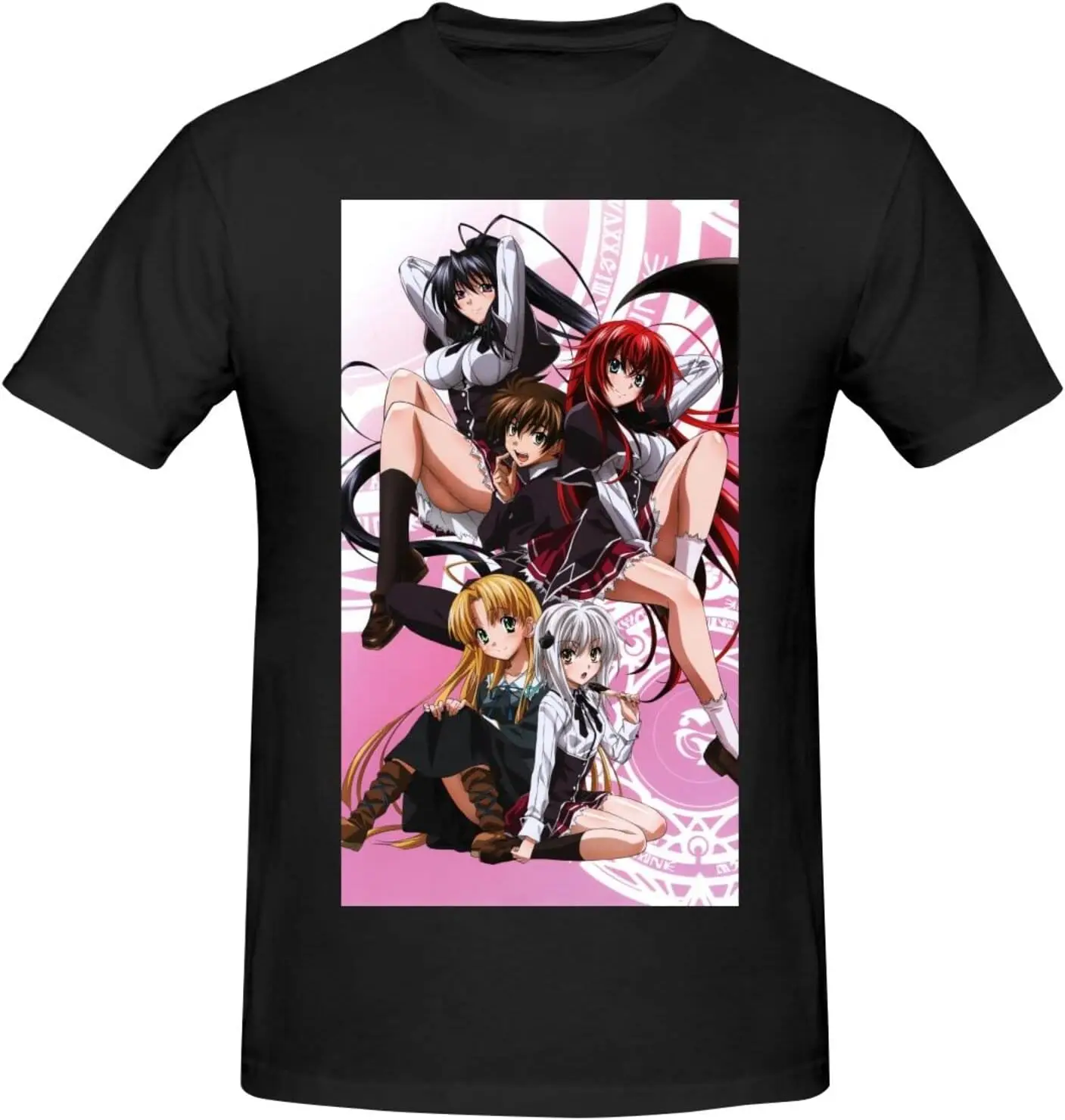 

High School DxD Shirt Men's Personalised Crew Neck Short Sleeve T Shirt Cool Casual Tops Deep Heather