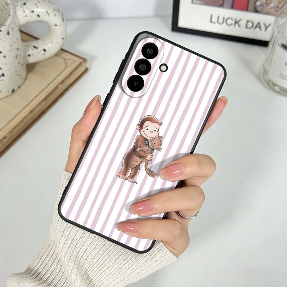 Orange Striped Minimalist Black Phone Case