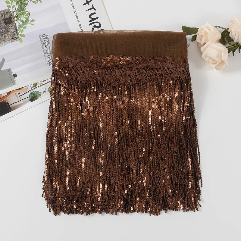 Suede Tassel Velvet Trim with Rivet and Diamond Fringe for DIY Garment Decoration
