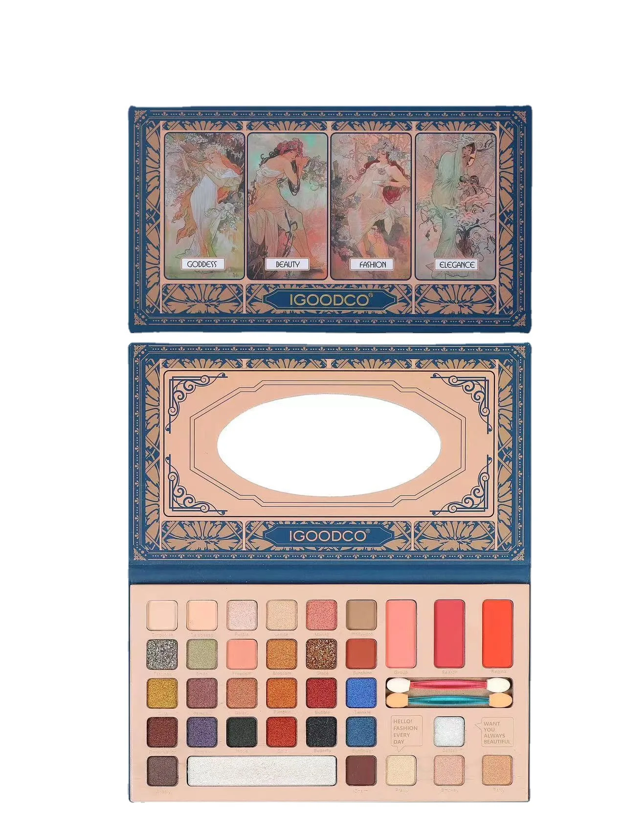 

34 Color Classical Eyeshadow Palette Pearlescent Matte Blush Highlight Makeup Contour Korean Gril Easy To Wear Eyes Cosmetics