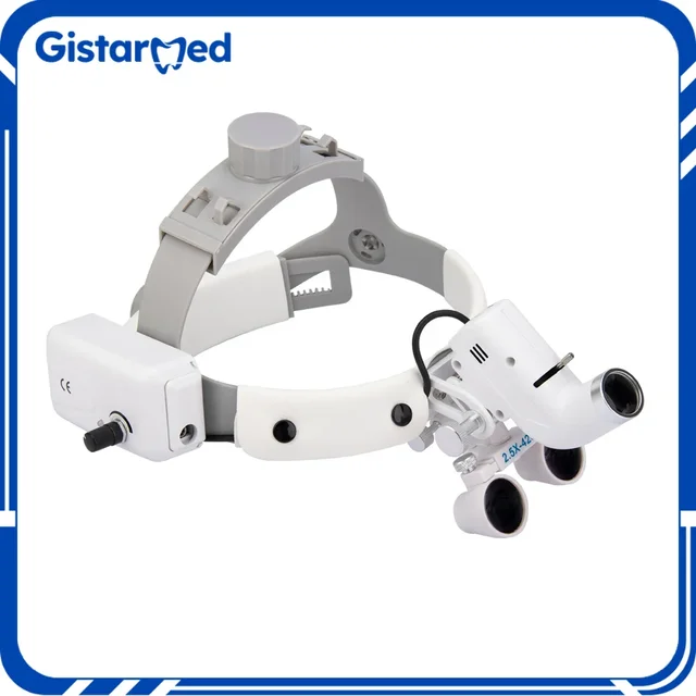 Dental Binocular Loupes With LED Headlight Brightness Spot Ajustable 5W Dentist Lab Magnifying Instrument 2.5X 3.5X 4X 5X 6X