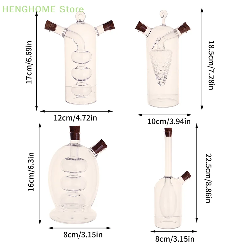 1Pc 2-in-1 Double Layer Bottle Sauce Oil Vinegar Glass Bottle Condiment Sealed Kitchen Storage Bottles Jars Kitchen Tools