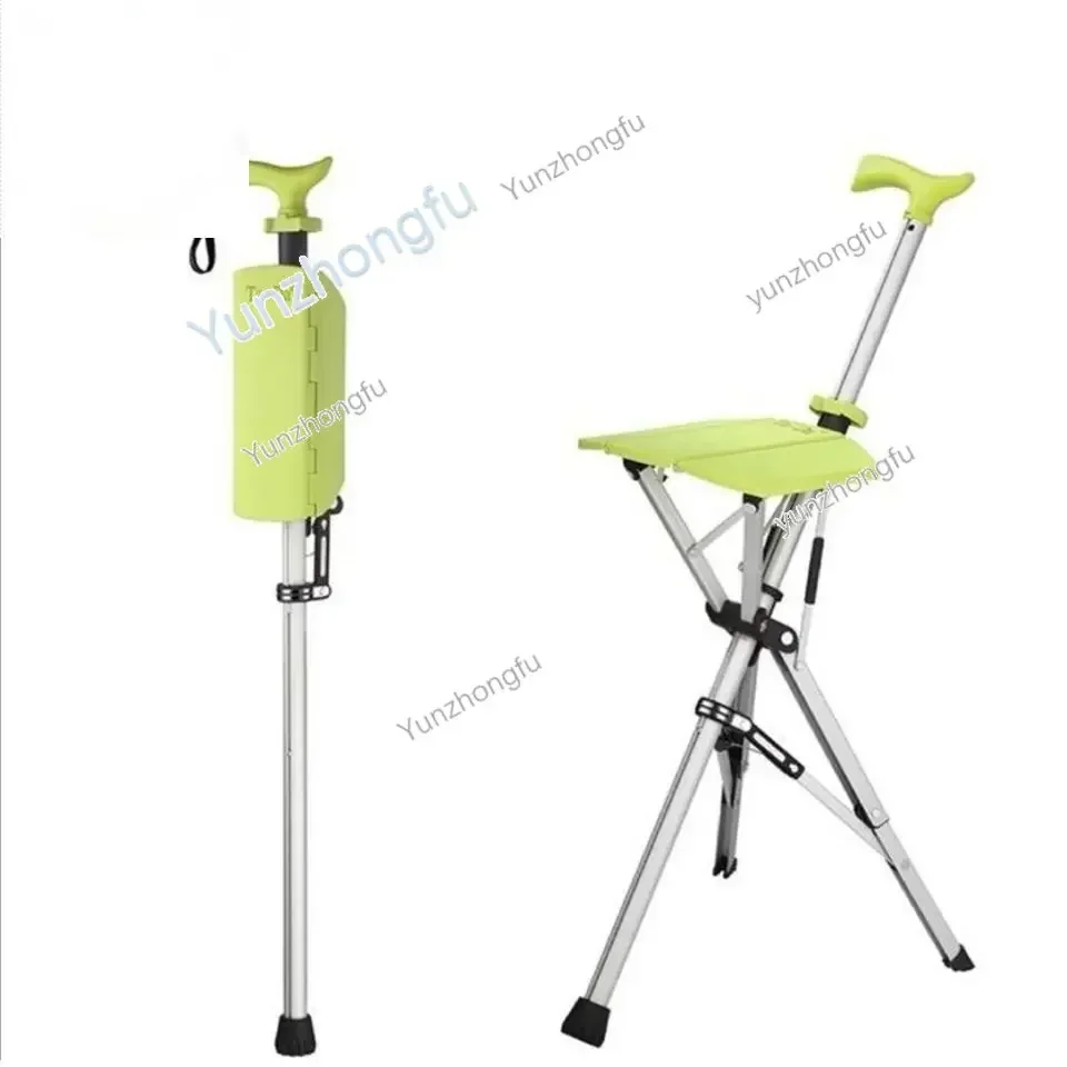 

Folding Crutch Chair Elderly Hand Stool Light and Portable Delta Can Sit Non-Slip Walking Stick