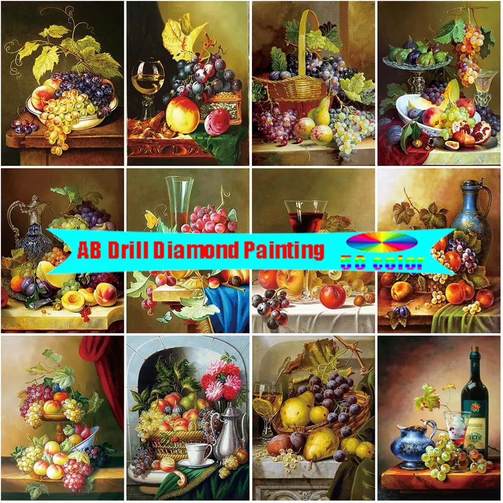 

Новое поступление, алмазная картина AB Dirll алмазные вышитые фрукты 5D «сделай сам», вышивка крестиком, наборы для мозаики, кухонный Настенный декор