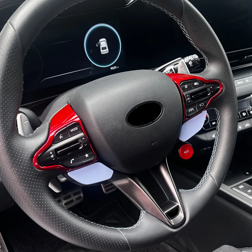 Copertura Pannello Cambio Centrale Rosso Effetto Carbonio Per Hyundai Elantra CN7 N Line (2021-2023)