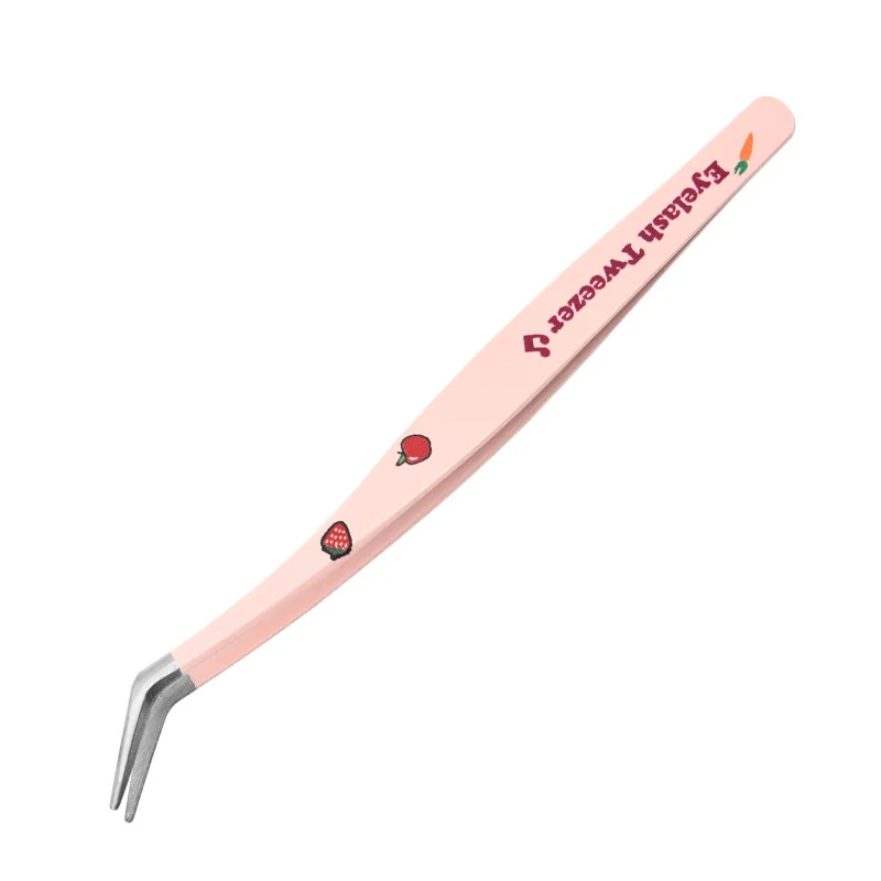 False Eyelash Tweezers Stainless Steel Anti-static Pincet Curved Strip Professional 3D Lashes Extension Tweezer Makeup Tools