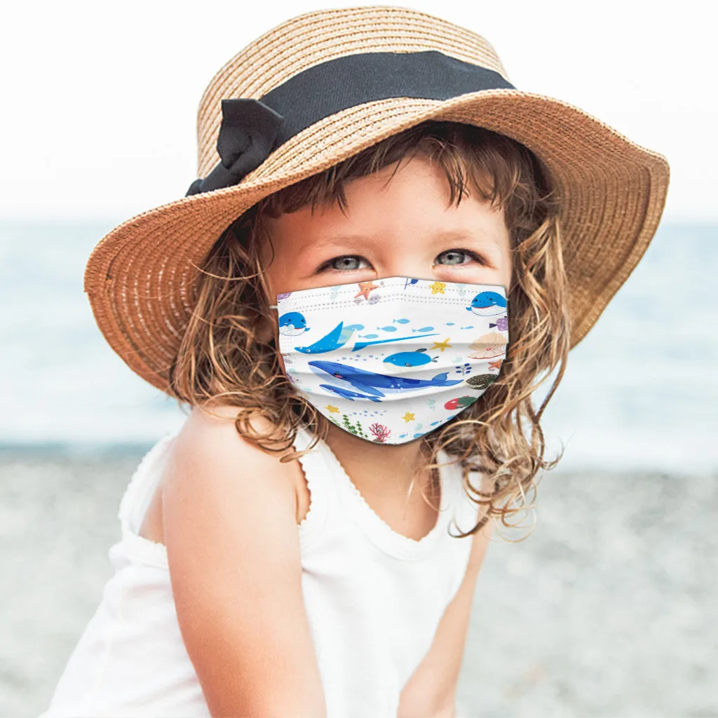 Children's Disposable Face Mask Industrial 3Ply Ear Loop 50PC Outdoor Dust-Proof Face Protective