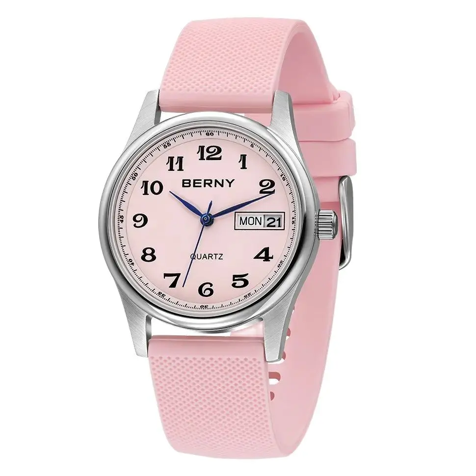 Berny Orologio Da Donna Calendario Settimane Orologio Da Polso Al Quarzo Arabo Facile Da Leggere Quadrante Impermeabile In Acciaio Inossidabile Miyota