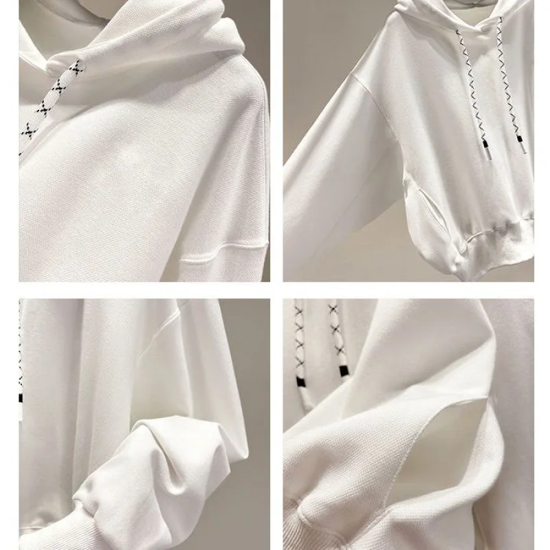 2023 Women's Spring and Autumn Wear Thin Korean Loose Casual Hooded Long Sleeve Sweater Coat
