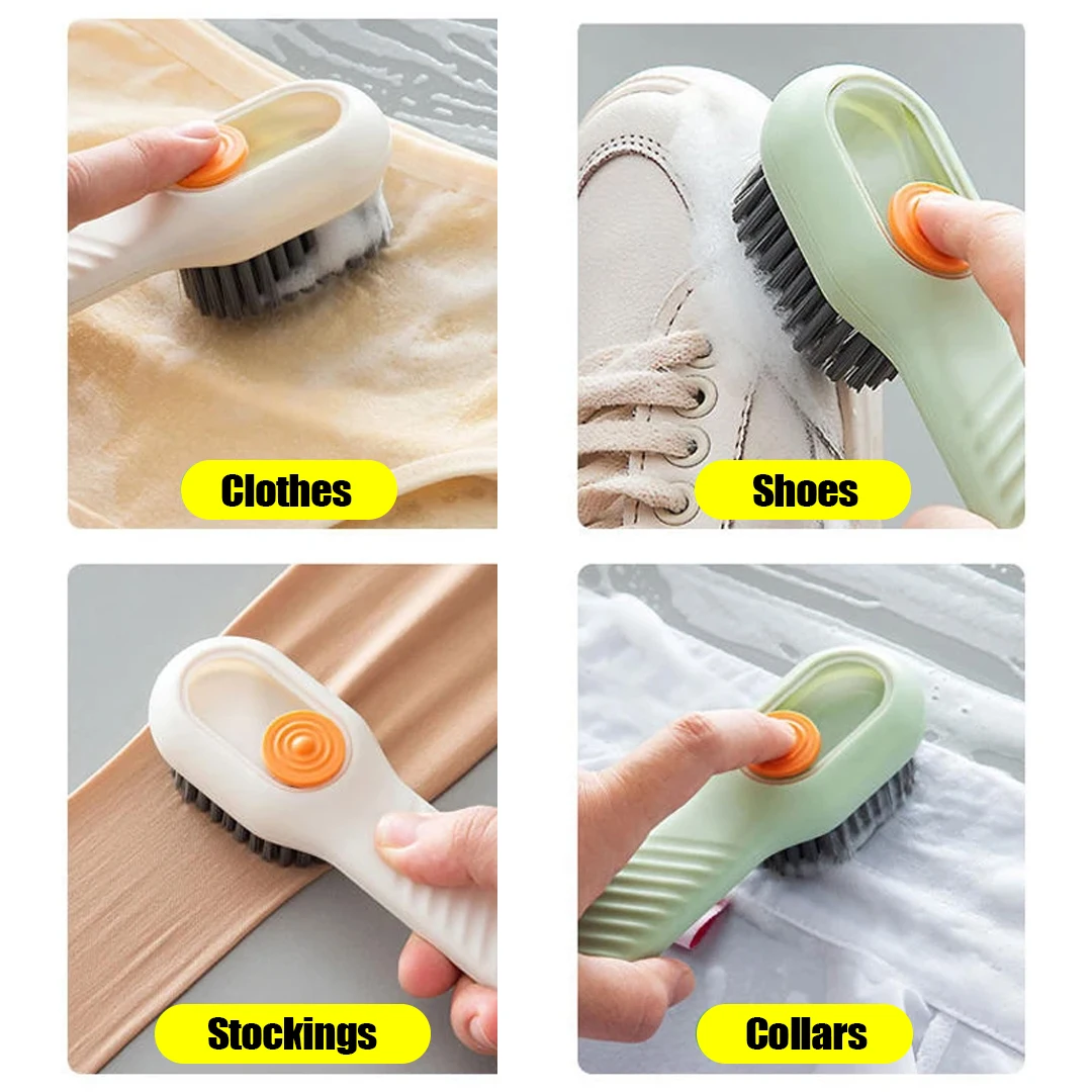 1/2Pcs Multifunctional Cleaning Brush Soft Automatic Liquid Shoe Brush Clothes Brush Shoe Clothing Board Brush Shoe Cleaner Tool 4