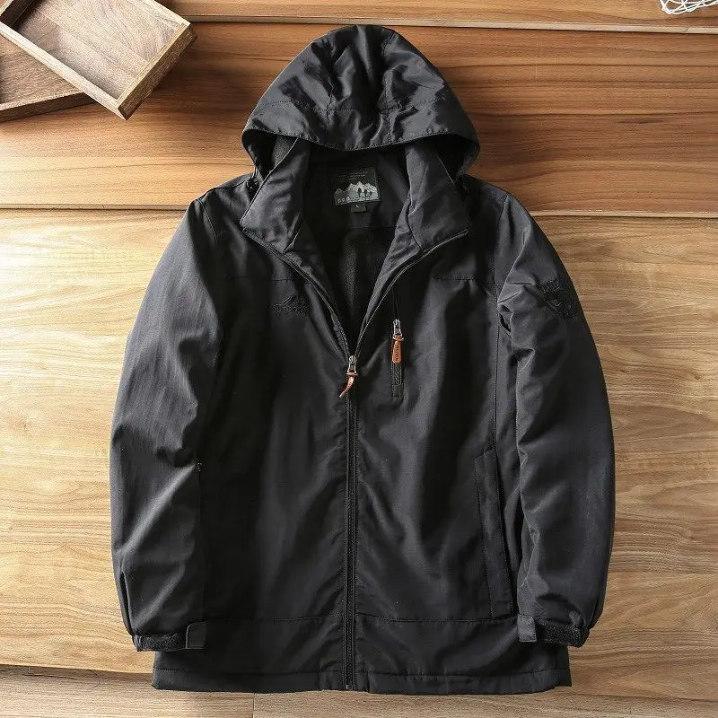 Men's Winter Jackets Hooded Men's Coat Cashmere Men's Jacket Thickened Warm. Parkas Loose Pure Cotton Men's Clothing Charge Top