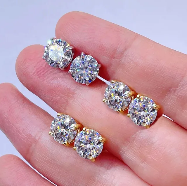 Stylish CUC Zircon Stud Earrings for Men and Women Perfect for Weddings - Image 3