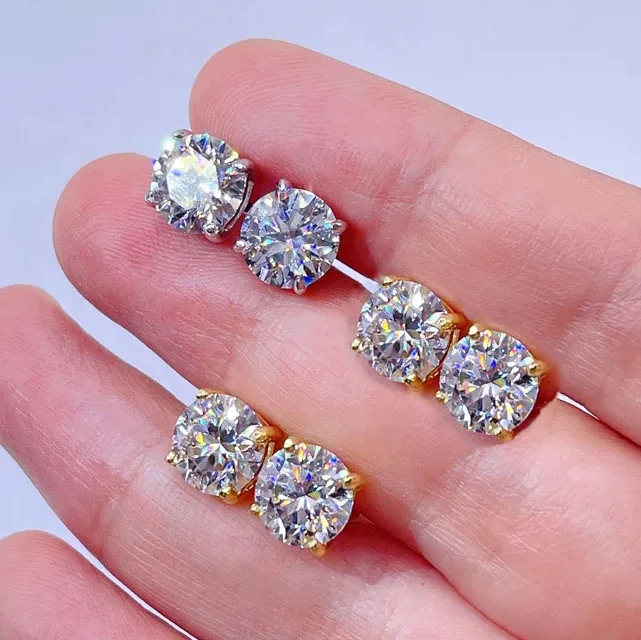 CUC 3-14MM AAAA Zircon Stud Earrings Screw/Push Back For Women Men Fashion Trend Wedding Jewelry Party Love Gift 4