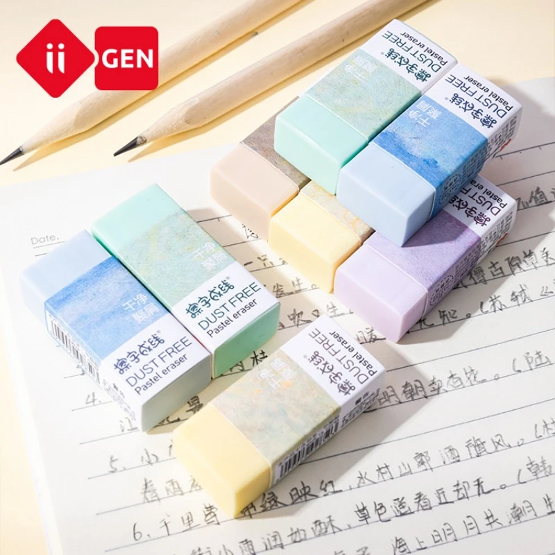 12/30 pcs Eraser Stationery Soft Rubber for Kids Morandi color Eraser Pencil Set Office School Exam Correction Art Supplies