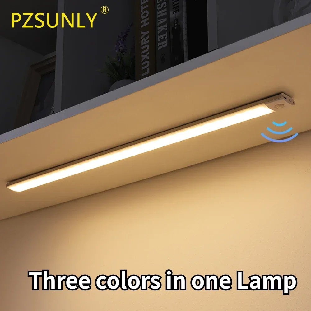 LED Cabinet Light Ultra-thin USB Type-C Rechargeable Motion Sensor For Kitchen Wardrobe Cabinet 20cm/40cm/50cm