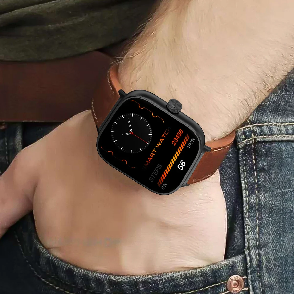 Vintage Leather Smartwatch Strap - Replacement Wristband Accessory