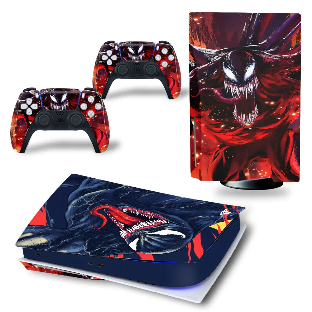 Marvel Venom PS5 Disc Edition Skin Sticker Cover Decal for PlayStation 5 Console and 2 Controllers PS5 Disc Skin Sticker Vinyl 