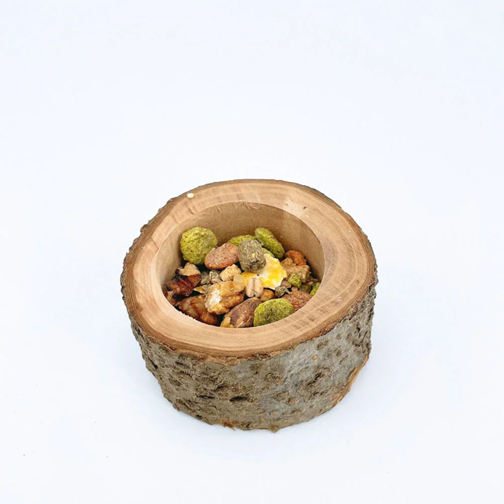 

Pet Wooden Bowl Guinea Pig Food Decorative Bunny Bowls Toys Adorable Chinchilla Small Dish Hamster Rabbit Squirrel Feeders