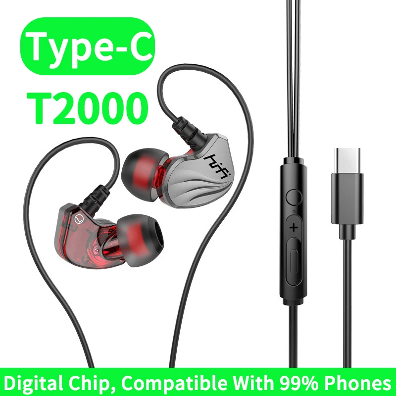 Enhanced Surround Sound Bass Waterproof In-Ear Wired Sports Headphones with Microphone