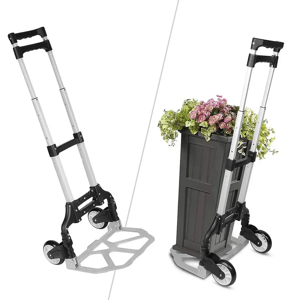 Portable Folding Trolley Collapsible Hand Truck Lightweight Barrow Cart for Luggage Shopping Travel Cart Home Use portable hand cart