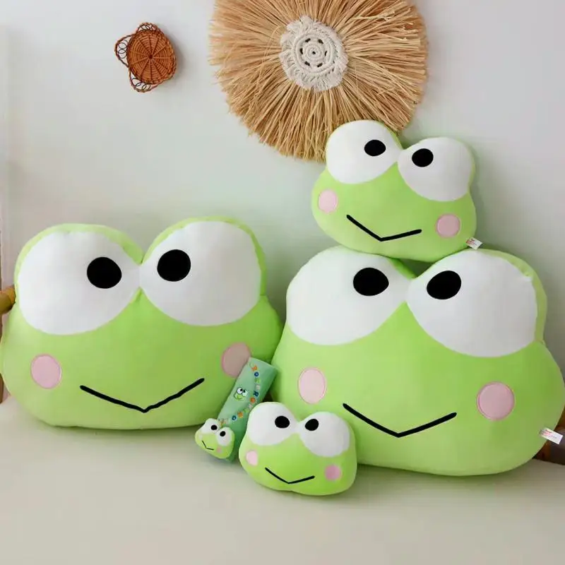 Kawaii Sanrio Kero Kero Keroppi Car Accessories CuteKero Kero Keroppi Headrest Seat Belt Cover Back Cushion Anime Pillow Gift