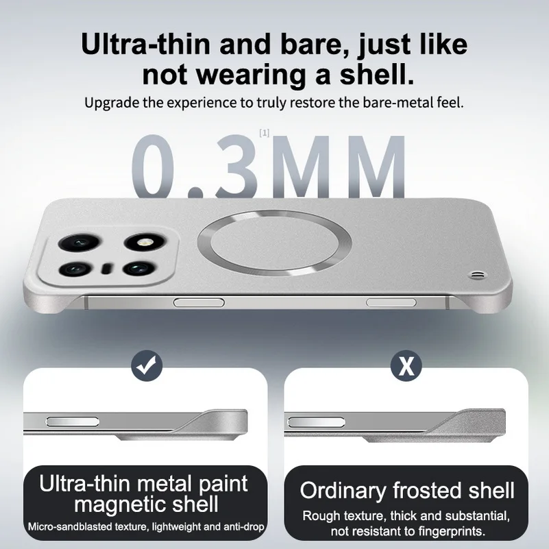 Ultra-Thin MagSafe Magnetic Phone Case with Slim Bezels and Camera Protection