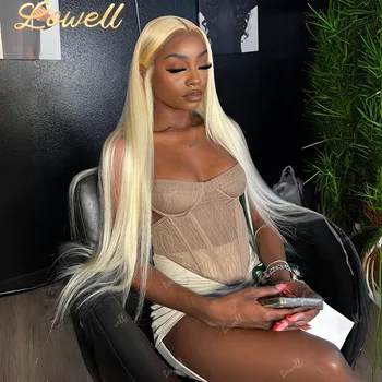 30Inch Blonde Human Hair Wig Straight 613 hd Lace Frontal Wig 13x6 13x4 Body Wave Lace Front Wig Honey Blonde Colored Human Hair 1
