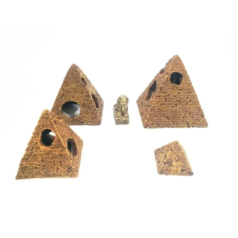 Egyptian Pyramids Stone Cave Ornament Aquarium Decoration for Fish Tank