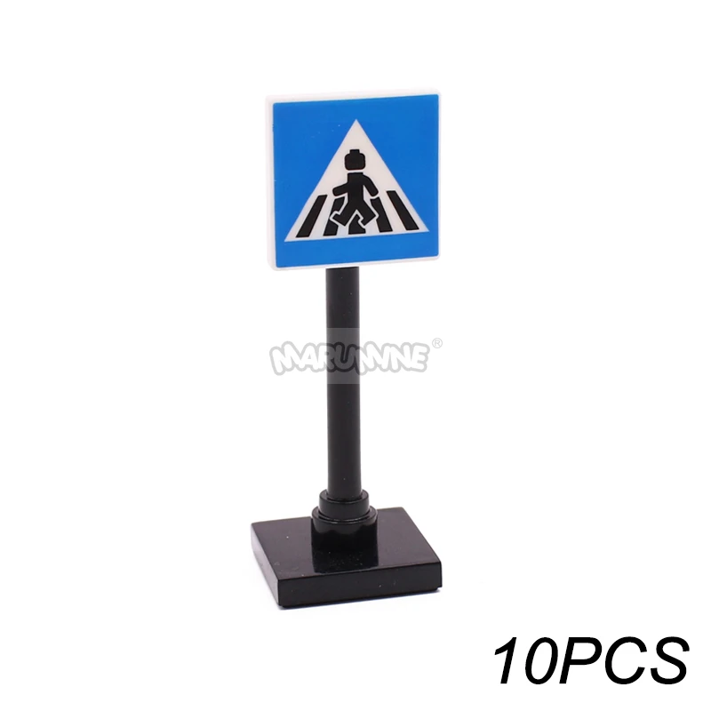 Traffic Road Sign Light & City Street View Building Accessories Kit