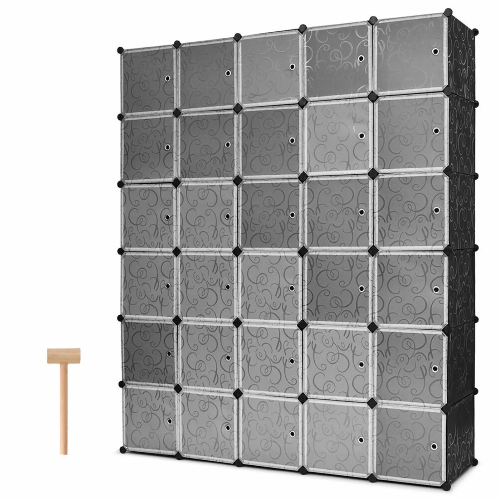 

US DIY 30 Cube Portable Closet Storage Storage Wardrobe Wardrobe Cabinet with Door-