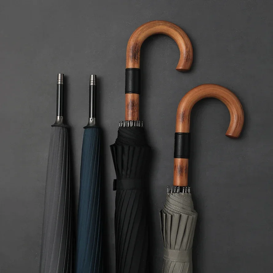Parachase Japanese Long Umbrella for Men and Women, 16K Strong Big Umbrella for Rain, Large Golf Umbrellas Windproof Strong