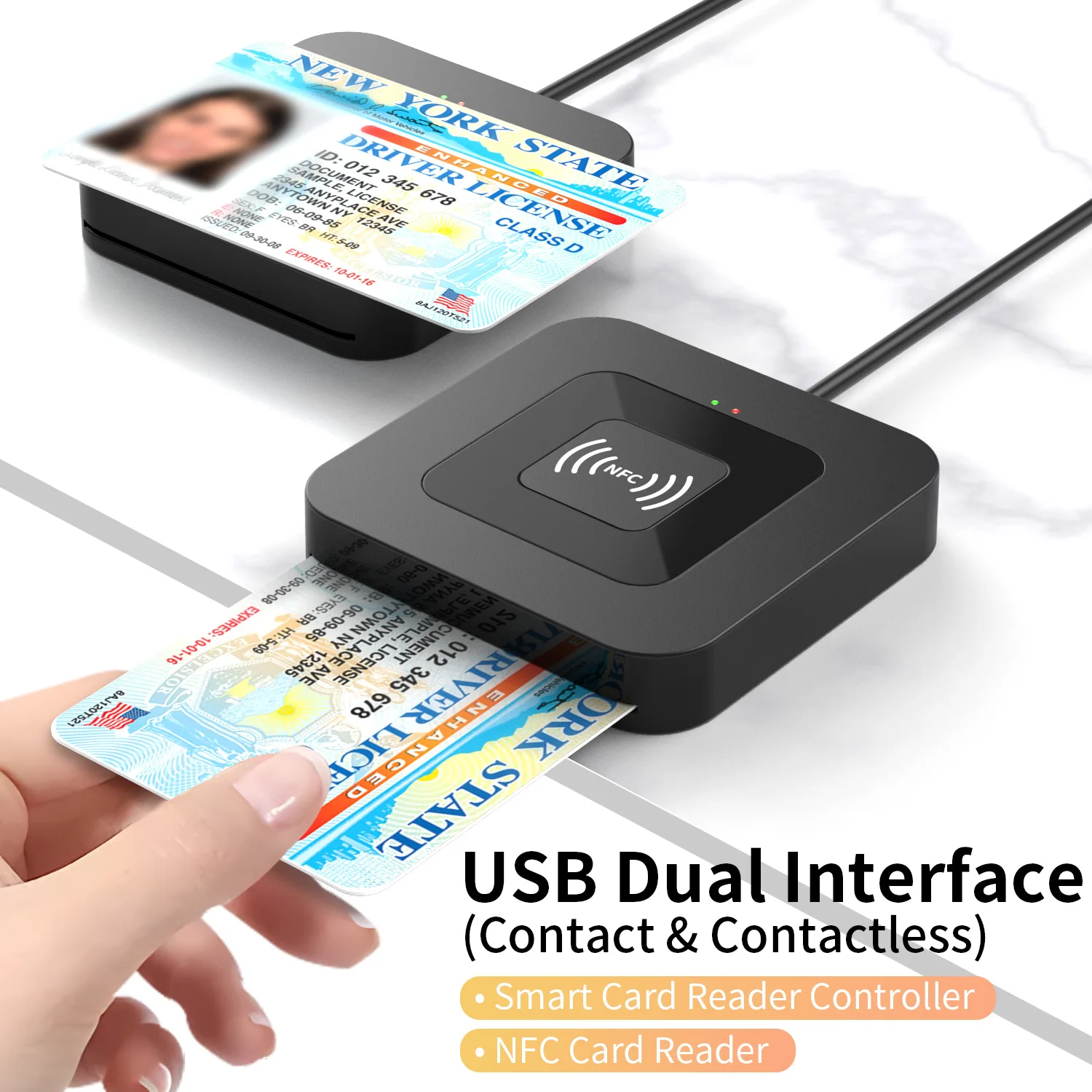 UTHAI X06 USB 2.0 스마트 카드 리더기 2-in-1 IC 카드 리더기 (접촉식 및 NFC 지원) 은행 ATM 세금 신고용