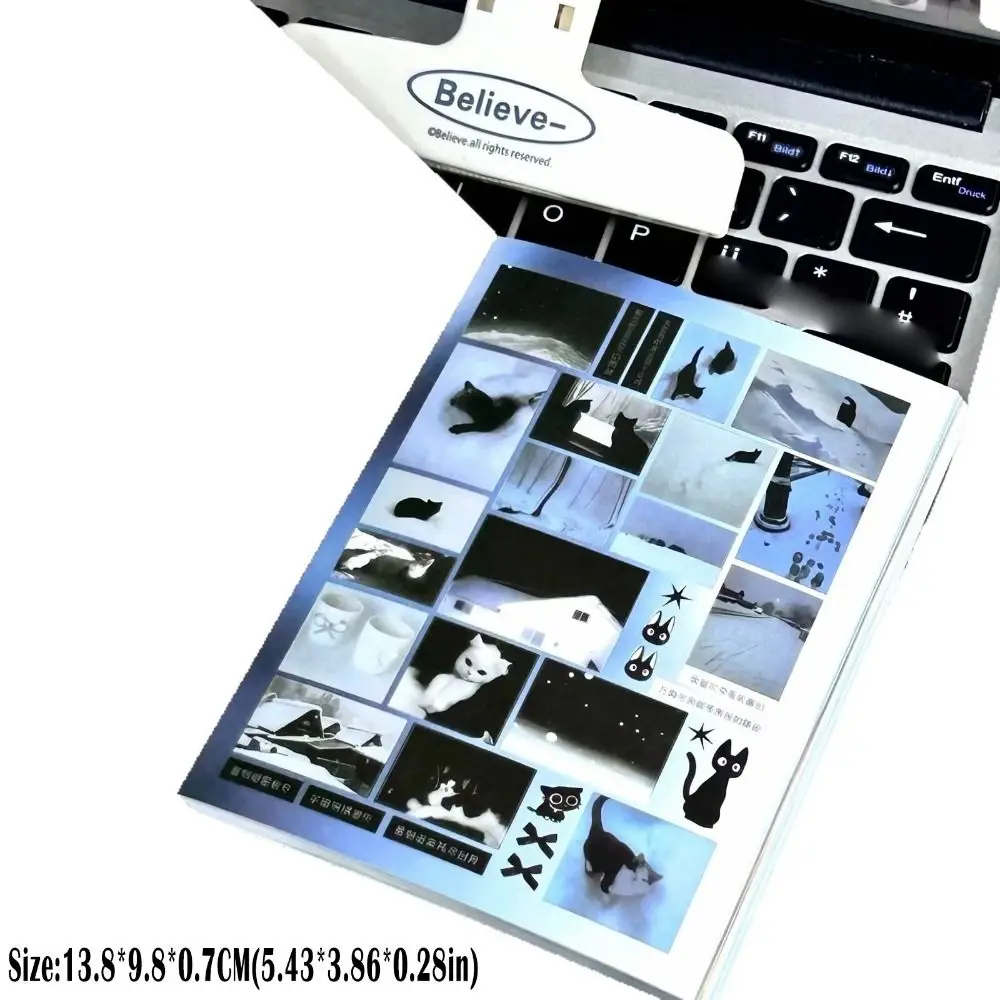 New 24 Pages Y2K Stickers Book Retro Style Cute Design Decorative Stickers Removable Kawaii Scrapbooking Stickers