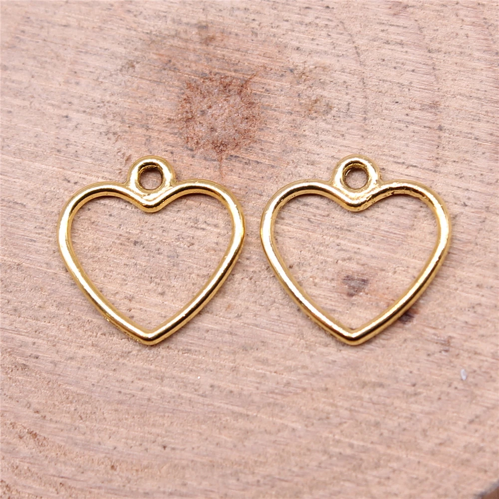 40pcs 14x13mm Antique Silver Color Hollow Heart Charms Pendant For Jewelry Making DIY Jewelry Findings jewelry metal silver alloy