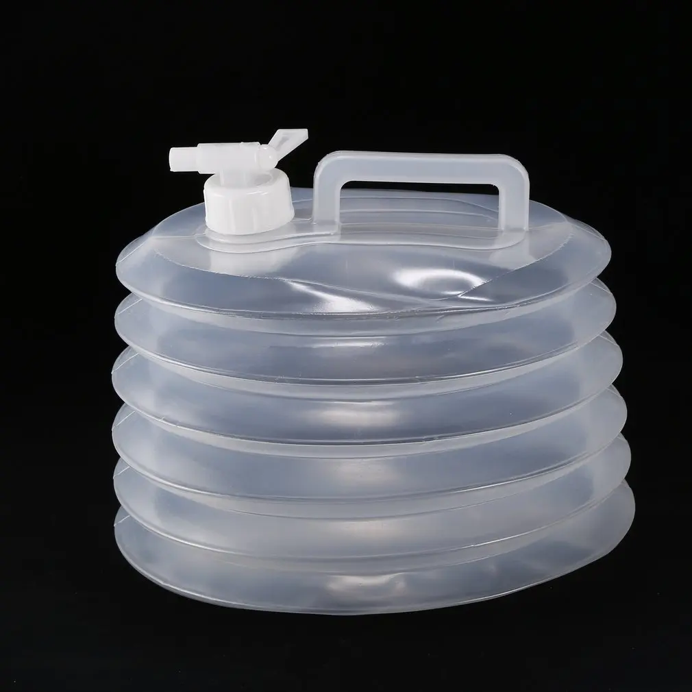 Durable Space-saving Portable 10L PE Plastic Folding Drinking Water Bucket Outdoor Retractable Transparent Folding Bucket