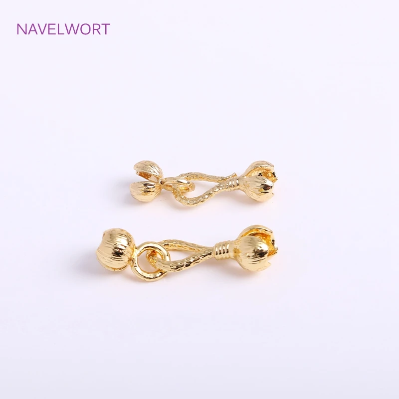 

14K Gold Plated Clasps Hooks End Connectors Lock For Bracelet Making Brass Metal Ball Chain Clasp DIY Handmade Crafts Wholesale