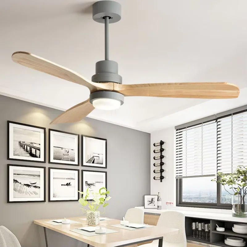 Vintage Wooden Ceiling Fan with Light and Remote 42/52 Inch Creative Ceiling Fan 3 Kinds of Speed 110V /220V