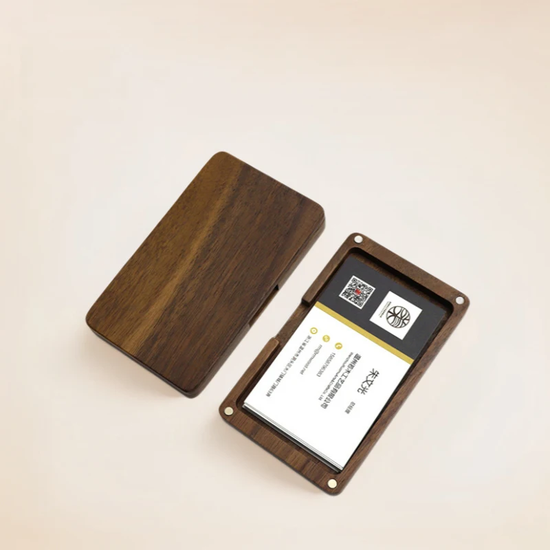 Minimalist Solid Wood Business Card Holder, Slim Pocket Card Case with Magnetic Closure, Professional Business Card Organizer 1 Minimalist Solid Wood Business Card Holder, Slim Pocket Card Case with Magnetic Closure, Professional Business Card Organizer 1