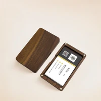 Minimalist Solid Wood Business Card Holder, Slim Pocket Card Case with Magnetic Closure, Professional Business Card Organizer 1