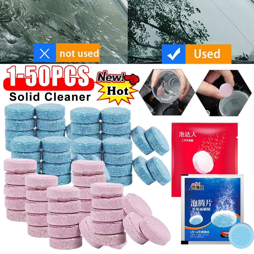 Windshield Cleaner Tablets Solid Car Effervescent 2-100PCS Windscreen Window Glass Dust Wiper Car Cleaning Tool Accessories