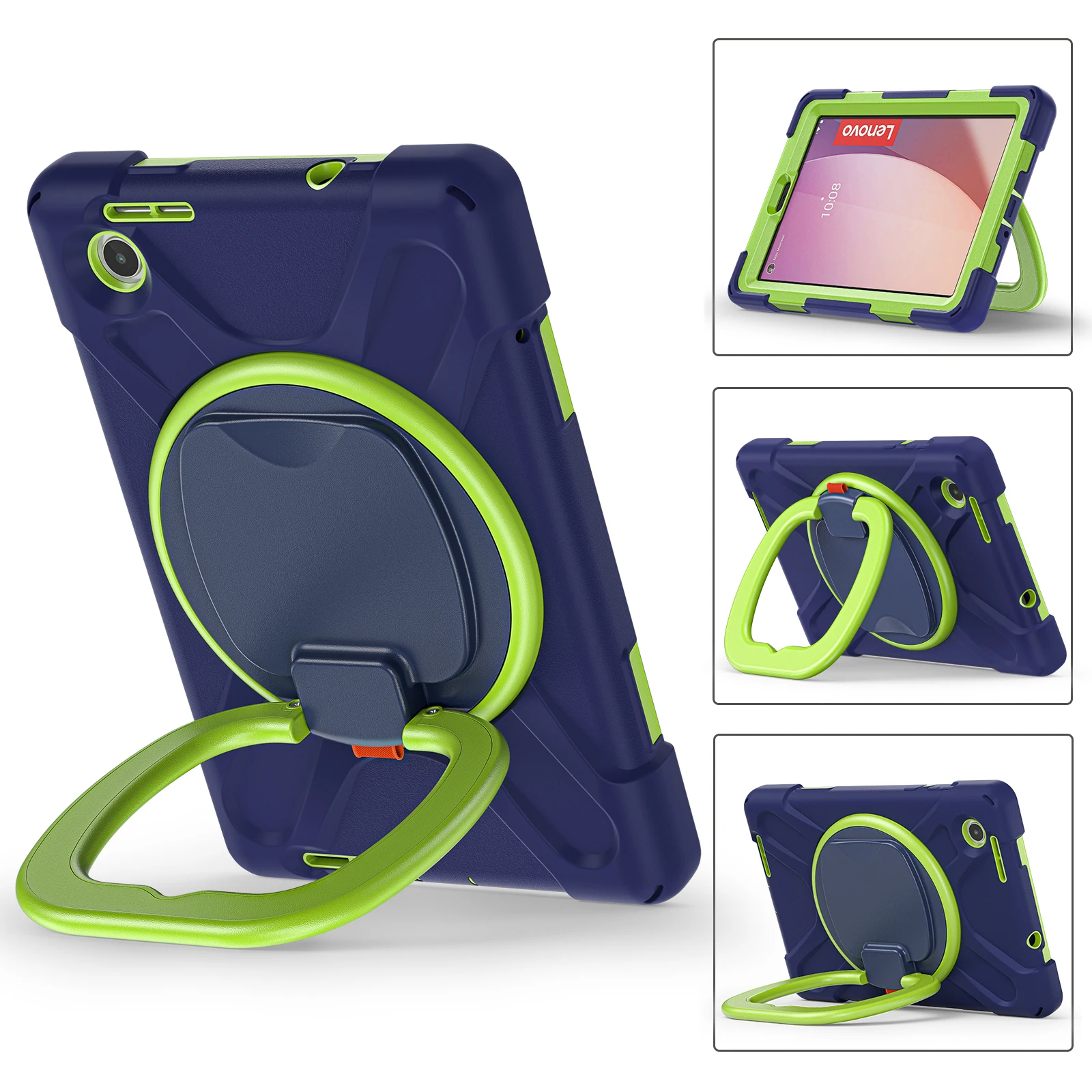 Enhanced Tablet Case Armor with 360° Rotating Stand - Shockproof Protection