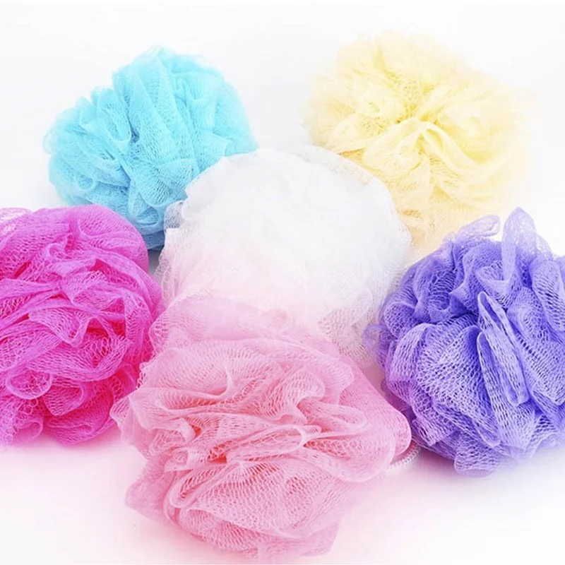 Body Wash Bath Balls Large Bath Sponge Candy Color Flowers Mesh Nylon Washing Body Cleaning Wisp Tools Accessories 15g bath sponge