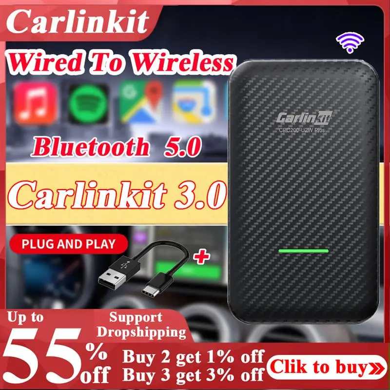 

New Carlinkit 3.0 Bluetooth Auto Connect Wireless Carplay Adapter for Original Car Multimedia Player iPhone Remote Control